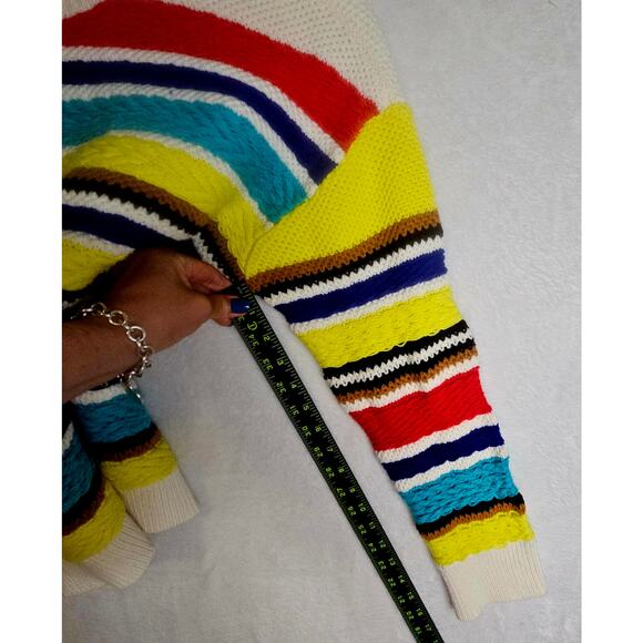 Alice+Olivia Zelda M? 3D Textured Bright Striped Pullover. Size Tag missing. - Picture 9 of 16